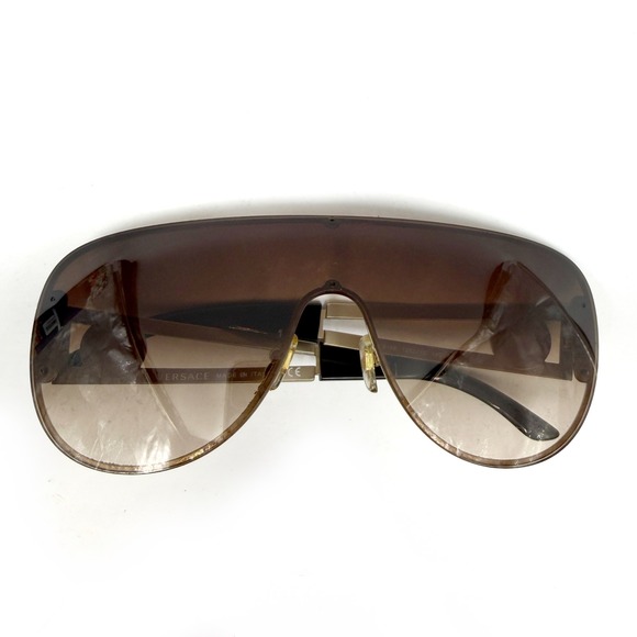 Versace 2166 Shield Sunglasses Medusa Gold Metal Frame - Picture 4 of 11